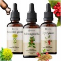 Zestaw ekstraktów mikrocząsteczkowych: Ashwagandha, Cytryniec, Różeniec Górski 3x50 ml