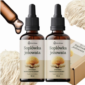 ZESTAW  Soplówka Jeżowata (2x50ml) ekstrakt mikrocząsteczkowy adaptogeny Biolive Drops 