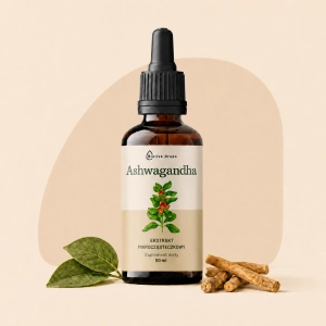 Ashwagandha w kroplach 10 mg witanolidów – codzienne wsparcie na stres, sen i regenerację