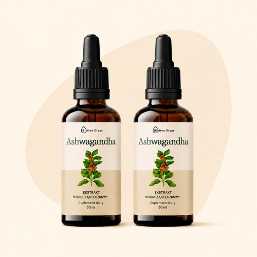 Zestaw „Ashwagandha Duo” – równowaga, odporność na stres i regeneracja | 2×50 ml Biolive Drops