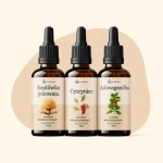 Zestaw „Pamięć i Witalność” –  sprawność umysłowa, skupienie i równowaga w intensywnym dniu | Ashwagandha + Soplówka + Cytryniec 3×50 ml Biolive Drops