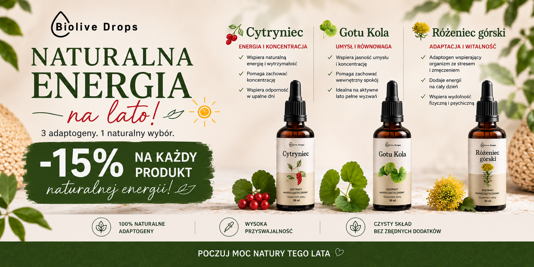 Naturalna energia na lato – 3 adaptogeny, które warto mieć pod ręką